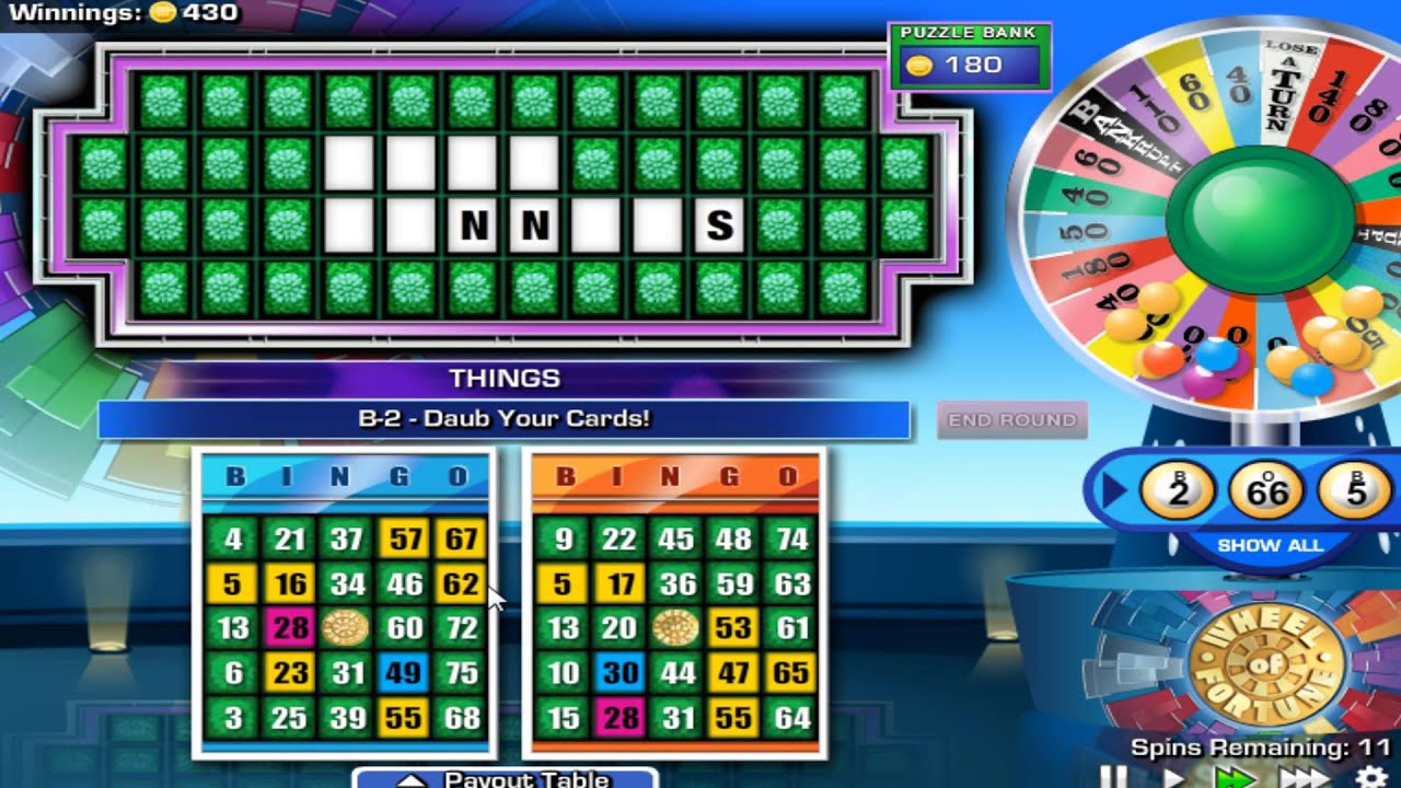 Wheel Of Fortune Free Bingo Online Game
